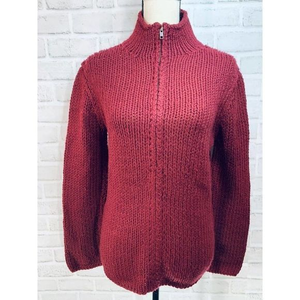 The Limited Hand Chunky‎ Mock Cranberry Wool Blend
